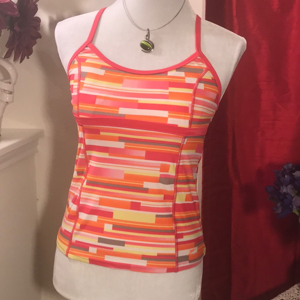 Speedo Swim Tank-Top with Geometric Side-Stripes
